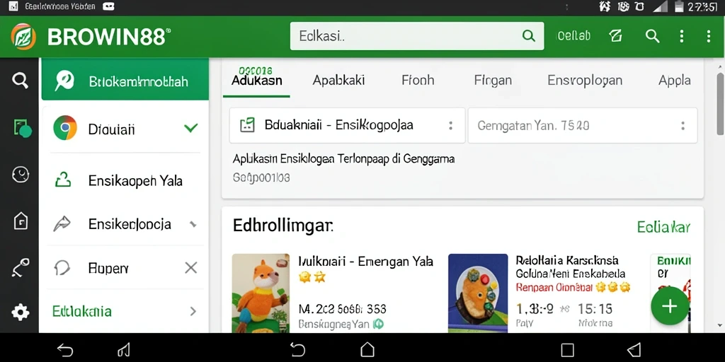 Tampilan antarmuka aplikasi BROWIN88 yang intuitif dan informatif.