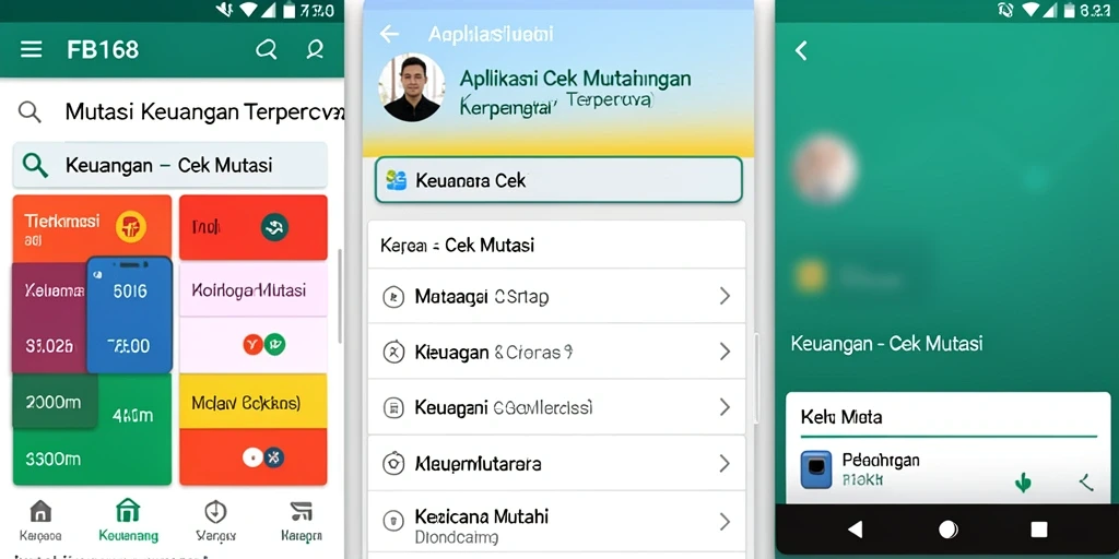 Antarmuka FB168 menampilkan fitur cek mutasi keuangan secara jelas.