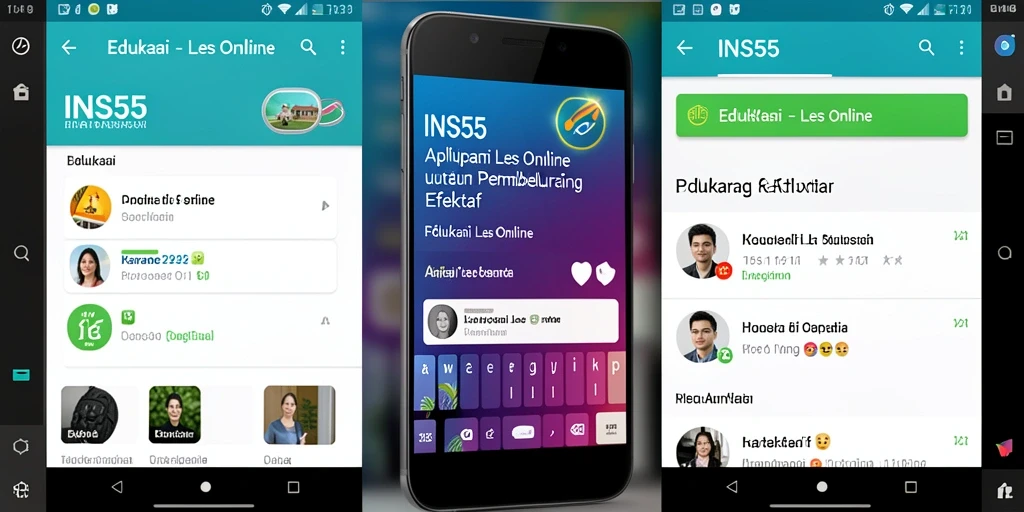 Tampilan antarmuka aplikasi Les Online INS55 yang user-friendly.