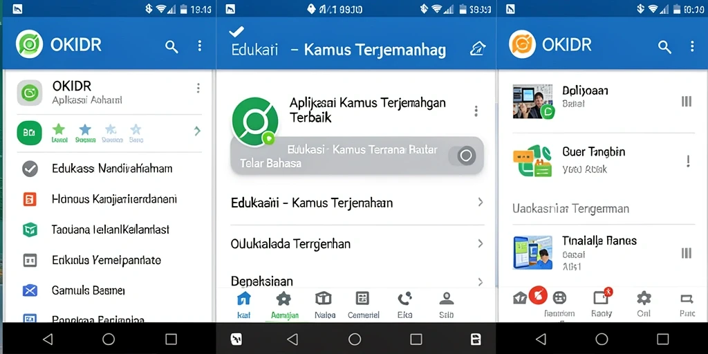 Tampilan antarmuka user-friendly dari aplikasi Kamus Terjemahan OKIDR.