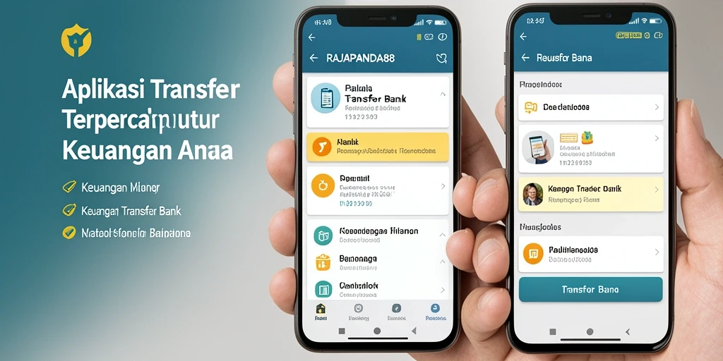 Tampilan antarmuka aplikasi RAJAPANDA88 untuk transfer bank.