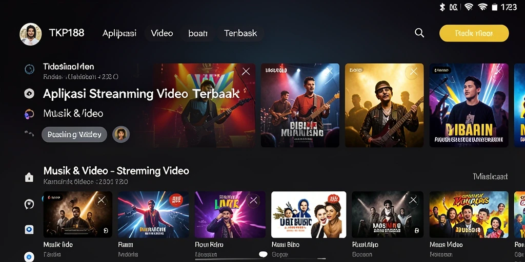 Tampilan antarmuka aplikasi TKP188 yang intuitif untuk streaming video.
