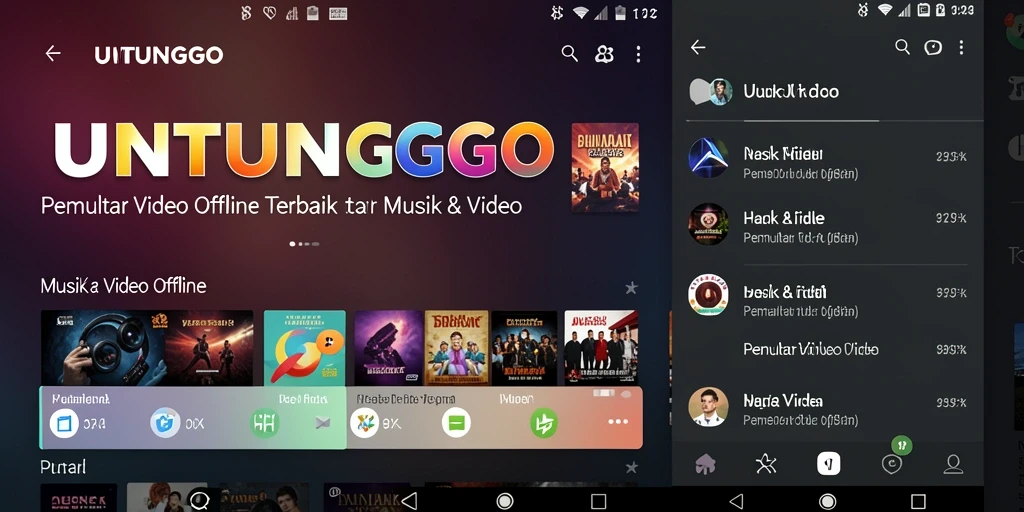 Antarmuka pengguna UNTUNGGO untuk Pemutar Video Offline yang intuitif dan mudah digunakan.