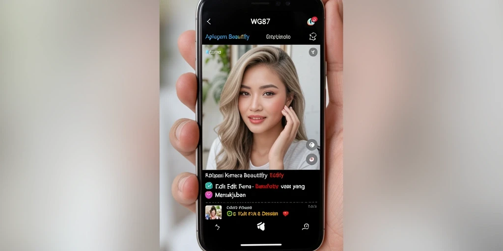 Antarmuka menarik WG87 dengan fitur Kamera Beautify yang canggih.