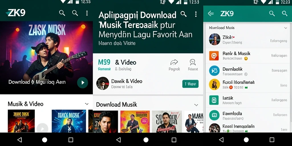 Antarmuka ZK9 yang sederhana untuk download musik dengan cepat.