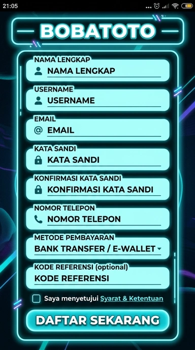 Cara Registrasi Akun Bobatoto untuk Pengguna Android